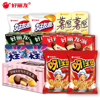 Orion 好丽友 全家福礼盒1298g(内含派、薯愿、呀!土豆、好友趣、扭扭大王产品)(新老包装随机发放)